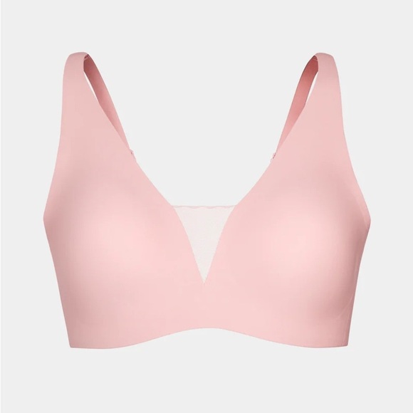 Blush pink Knix Shadow Mesh Revolution V Neck Bra XL+ - Picture 3 of 9